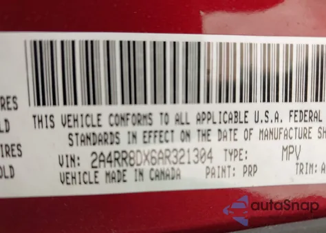 2010 Chrysler Town & Country Touring Plus из США, поврежденный, VIN 2A4RR8DX6AR321304